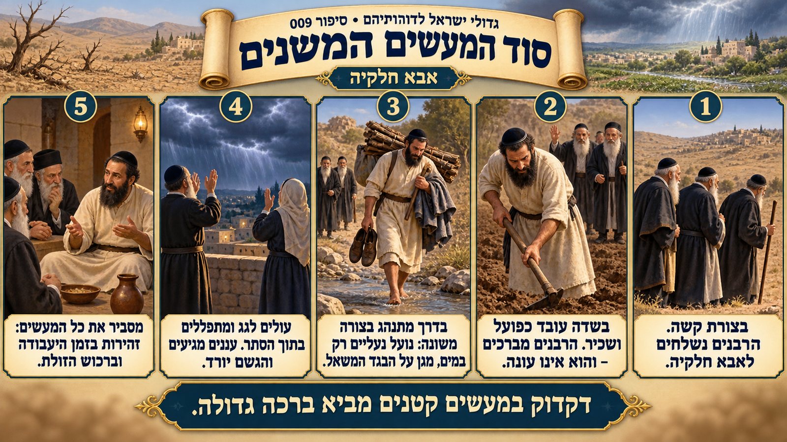 תמונת סיכום — אבא חלקיה: סוד המעשים המשנים